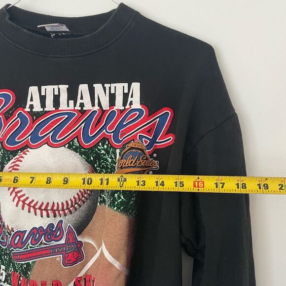 Vintage Atlanta Braves Baseball 1995 Black World Series Sweatshirt womens small - Picture 6 of 7